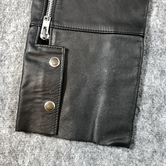Harley-Davidson Chaps Womens XS Black Leather Motorcycle Riding Zip 98480-98VW - Picture 12 of 16